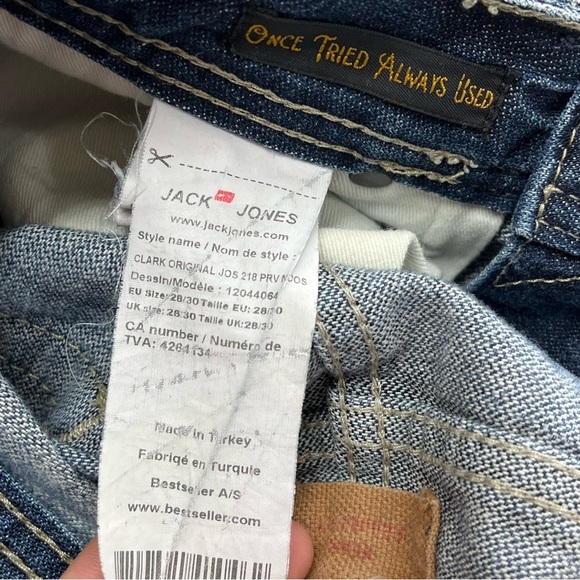 Jack & Jones Denim Jeans Blue Clark Med Wash Regular Fit Men's 28x30 - Picture 10 of 11